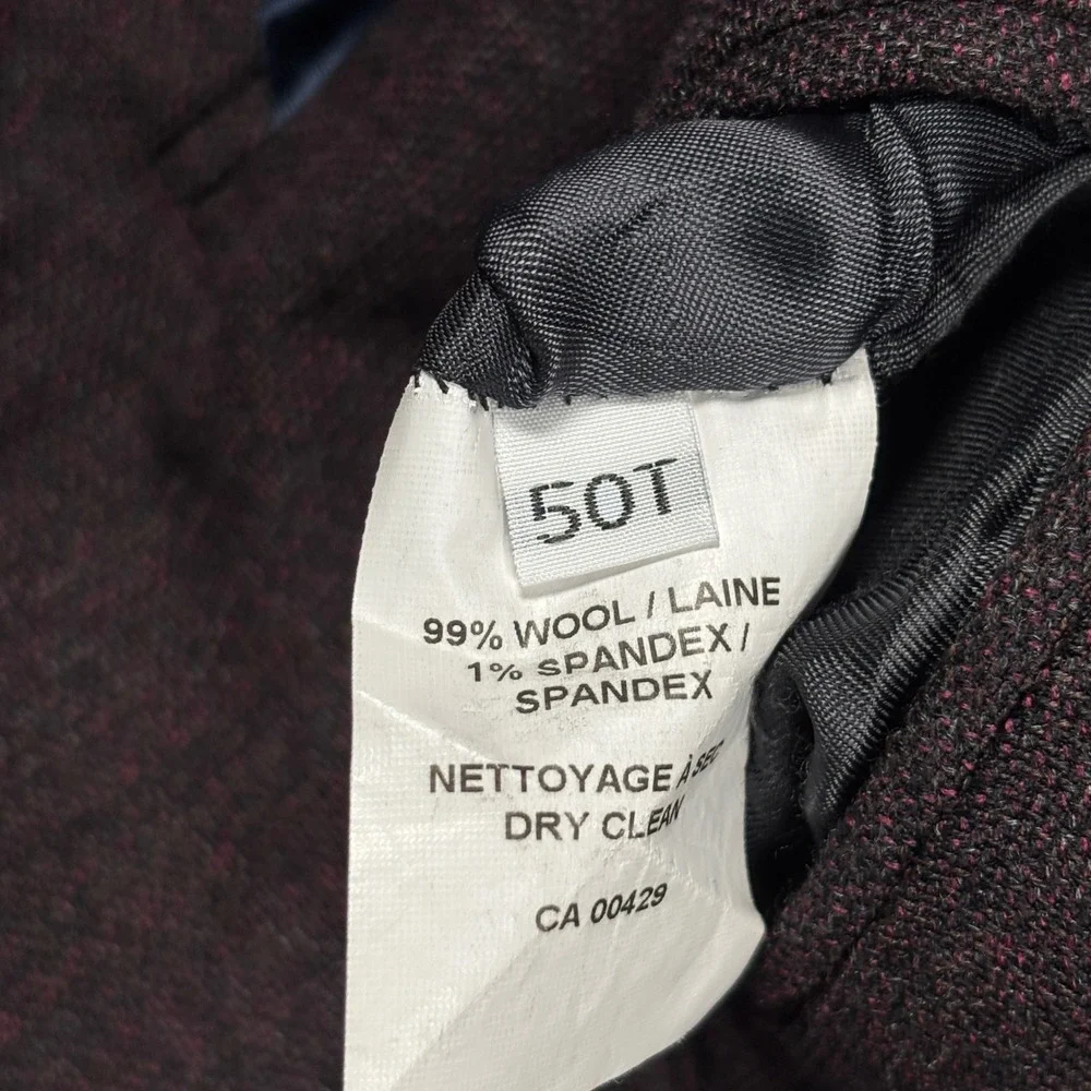 Peter Millar Sport Coat Mens 50T Burgundy Wool Blend Unstructured Blazer Jacket